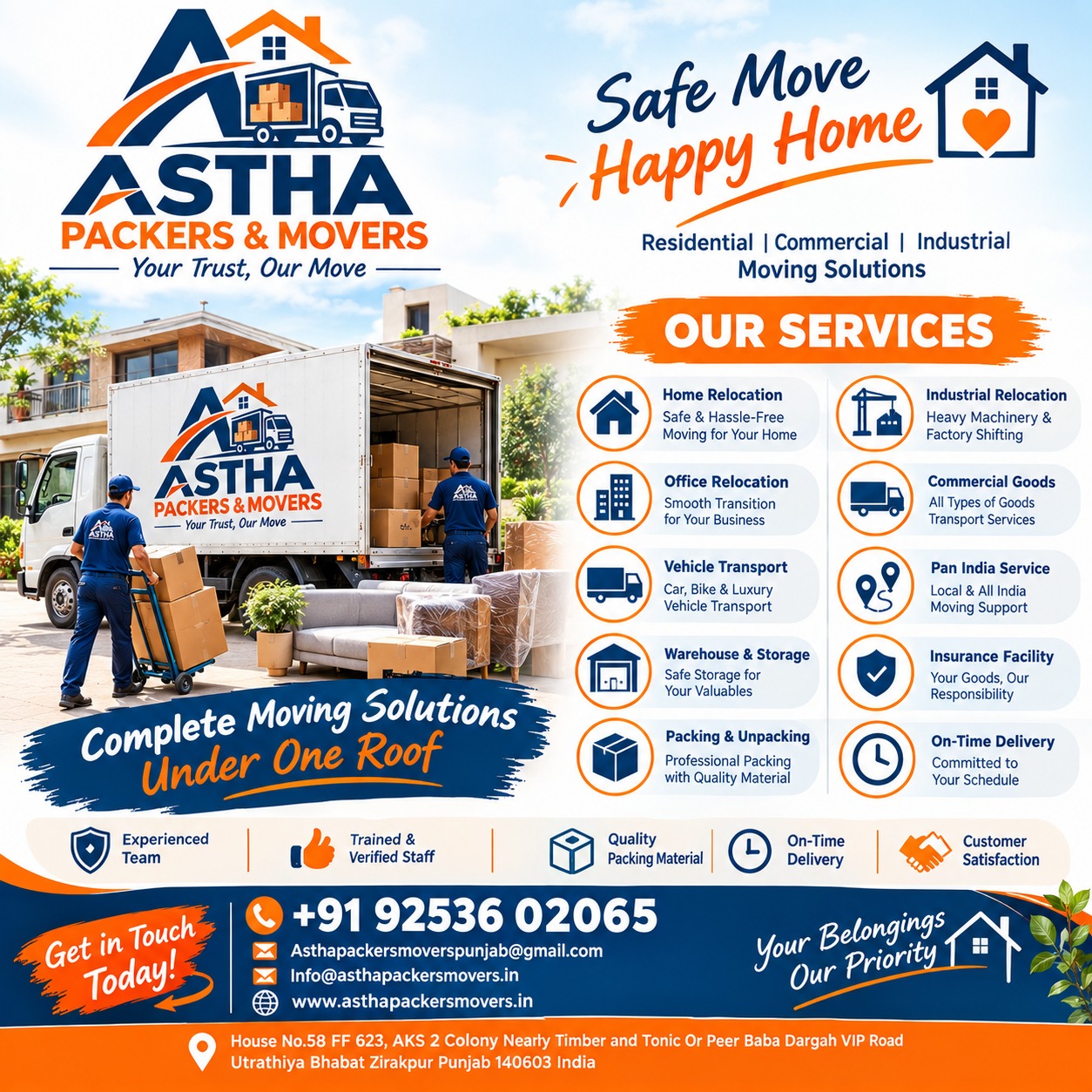 Astha Packers & Movers service poster